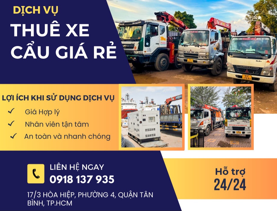 Cho thuê xe cẩu khu vực Vũng Tàu | Nhanh chóng - Chất lượng