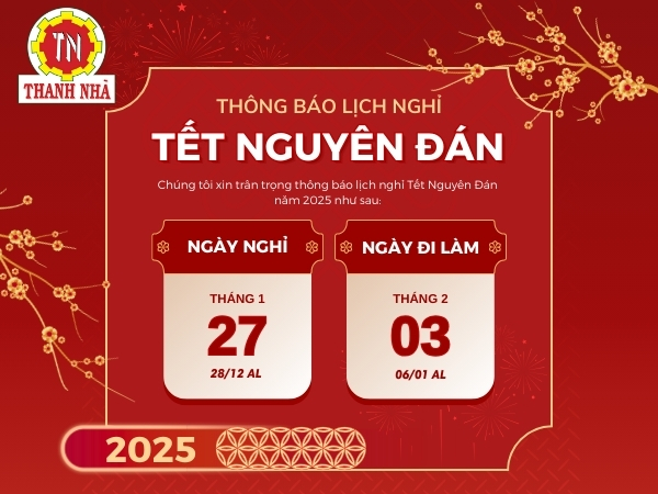 THÔNG BÁO NGHỈ TẾT NGUYÊN ĐÁN 2025