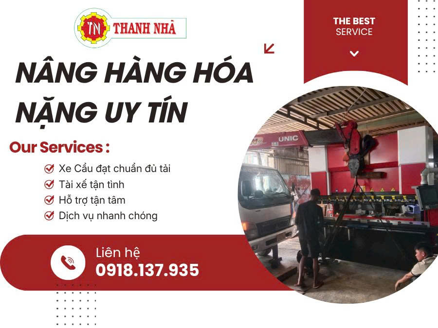 Dịch vụ thuê xe cẩu hàng hóa nặng uy tín, giá tốt
