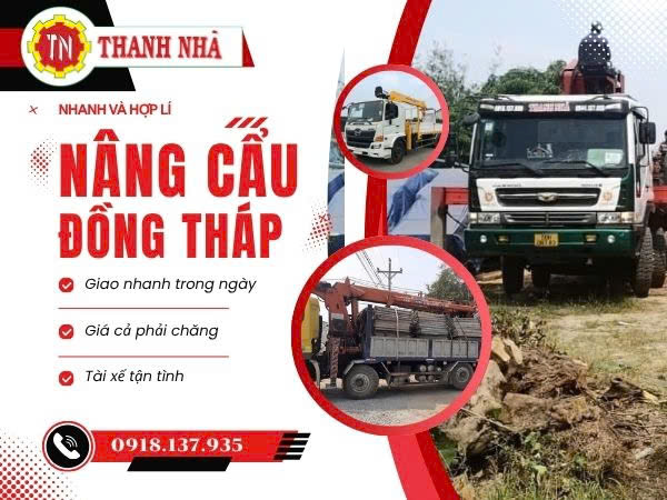 Thuê xe cẩu đi Đồng Tháp giá rẻ